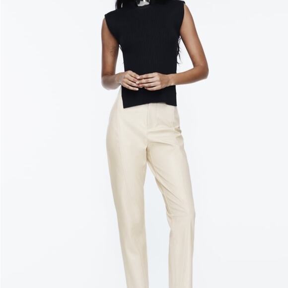 ZARA FAUX LEATHER PANTS - Picture 3 of 11